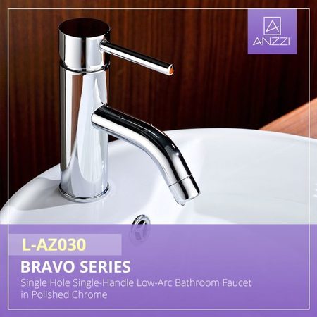 Anzzi Bravo Single-Handle Low-Arc Bathroom Faucet in Polished Chrome L-AZ030